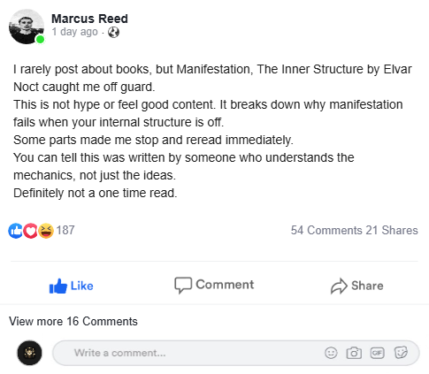 Facebook testimonial screenshot